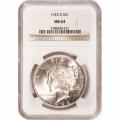 Certified Peace Silver Dollar 1922-D MS63 NGC