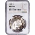 Certified Peace Silver Dollar 1922 MS66+ Star NGC