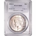 Certified Peace Silver Dollar 1922-S MS64 PCGS