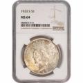 Certified Peace Silver Dollar 1923-S MS64 NGC Toned Obverse