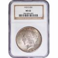 Certified Peace Silver Dollar 1925-S MS62 NGC