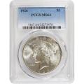 Certified Peace Silver Dollar 1926 MS64 PCGS