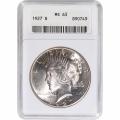 Certified Peace Silver Dollar 1927 MS63 ANACS