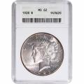 Certified Peace Silver Dollar 1928 MS62 ANACS