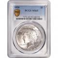 Certified Peace Silver Dollar 1928 MS65 PCGS