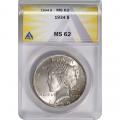 Certified Peace Silver Dollar 1934 MS62 ANACS