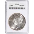 Certified Peace Silver Dollar 1934 MS63 ANACS