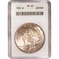 Certified Peace Silver Dollar 1935 MS63 ANACS