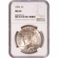 Certified Peace Silver Dollar 1935 MS65 NGC