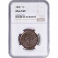 Certified Large Cent 1850 MS62BN NGC