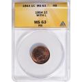 Certified Indian Head Cent 1864-L MS63RB ANACS