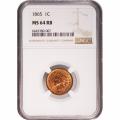 Certified Indian Head Cent 1865 MS64RB NGC