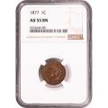 Certified Indian Head Cent 1877 AU55 NGC