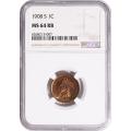 Certified Indian Head Cent 1908-S MS64RB NGC