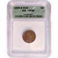 Certified Lincoln Cent 1909-S VDB VF25 ICG