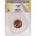 Certified Lincoln Cent 1909VDB MS64RB ANACS