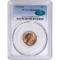 Certified Lincoln Cent 1910-S MS64RB PCGS CAC