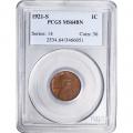 Certified Lincoln Cent 1921-S MS64BN PCGS