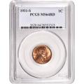 Certified Lincoln Cent 1931-S MS64RD PCGS