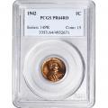 Certified Lincoln Cent 1942 PR64RD PCGS