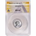 Certified Lincoln Cent 1943-S MS64 ANACS