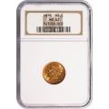 Certified $2.5 Gold Liberty 1878 MS62 NGC