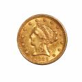 $2.5 Gold Liberty 1889 AU
