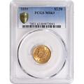 Certified $2.5 Gold Liberty 1899 MS63 PCGS
