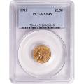Certified $2.5 Gold Indian 1912 XF45 PCGS