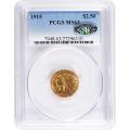 Certified $2.5 Gold Indian 1915 MS63 PCGS CAC