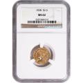 Certified $2.5 Gold Indian 1928 MS62 NGC