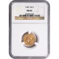 Certified $2.5 Gold Indian 1929 MS62 NGC