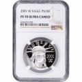 Certified Platinum American Eagle Proof 2001-W One Ounce PF70 NGC