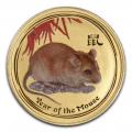 Australian Perth Mint Series II Lunar Gold Half Ounce 2008 Mouse Colorized