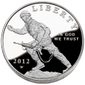  US Commemorative Dollar Proof 2012-W Infantry Soldier