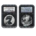 Certified 2013 W American Silver Eagle West Point Two-Coin Set NGC 70 ER Retro
