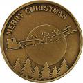 Christmas 2014 Bronze Coin BX-10 Santa and Sleigh