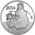 Christmas 2014 Silver Round X-6 Snowman with Penguin Gift