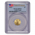 Certified American $5 Gold Eagle 2015 MS70 PCGS First Strike