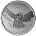 Canadian Silver 1 oz Great Horned Owl 2015 (Birds of Prey Series)