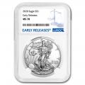 Certified Uncirculated Silver Eagle 2020 MS70 NGC Early Releases