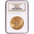 Certified $20 Gold Liberty 1873 Open 3 MS61 NGC