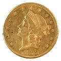 $20 Gold Liberty 1875-CC XF-AU