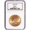 Certified $20 Gold Liberty 1884-S MS61 NGC