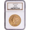 Certified $20 Gold Liberty 1889-CC AU50 NGC