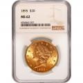 Certified US Gold $20 Liberty 1895 MS62 NGC 