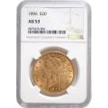 Certified $20 Gold Liberty 1896 AU53 NGC