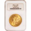 Certified US Gold $20 Liberty 1896-S MS60 NGC