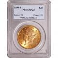 Certified US Gold $20 Liberty 1899-S MS62 PCGS