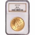 Certified US Gold $20 Liberty 1899-S MS63 NGC